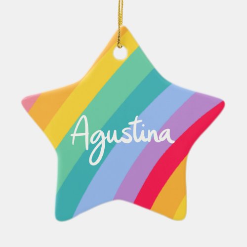 Agustina Star Rainbow Ceramic Ornament