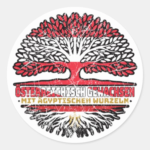 gypten gyptisch sterreichisch sterreich Baum Classic Round Sticker