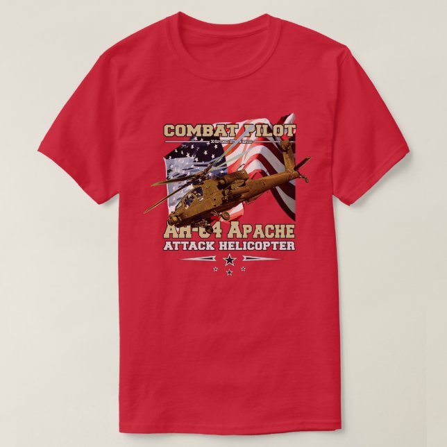 AH64 Apache attack helicopter T-Shirt (Design Front)