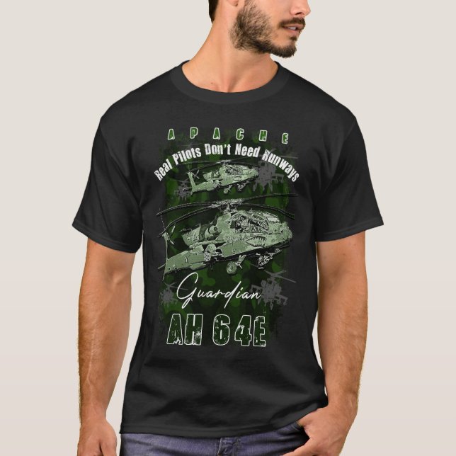 AH64 Apache Us Air Force  attack helicopter with  T-Shirt (Front)