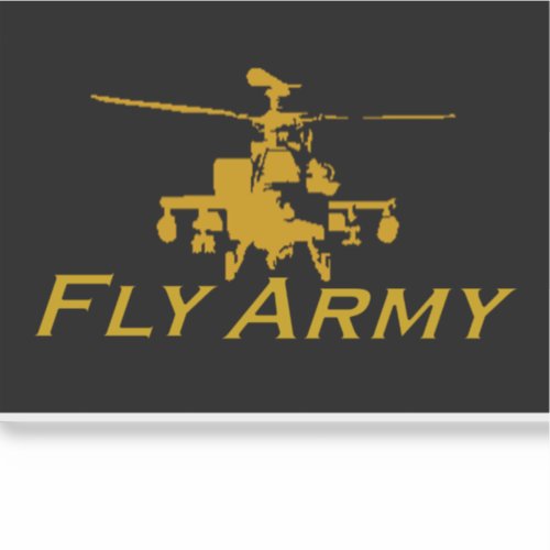 AH64 Apache Vinyl Fly Army Sticker