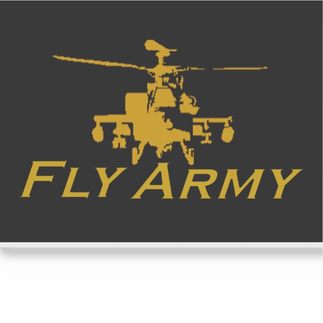 AH64 Apache Vinyl Fly Army Sticker (Front)