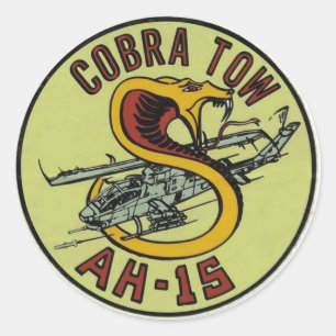 AH-1S COBRA TOW DECAL CLASSIC ROUND STICKER