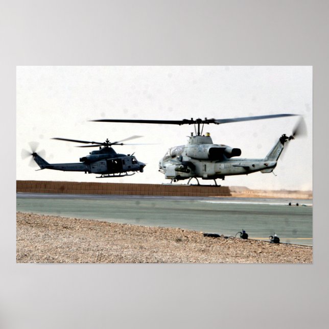 AH-1W Super-Cobra and an A UH-1Y Poster (Front)