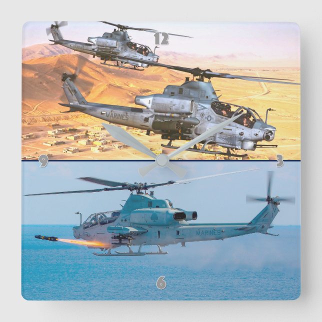 AH-1Z VIPER SQUARE WALL CLOCK (Front)
