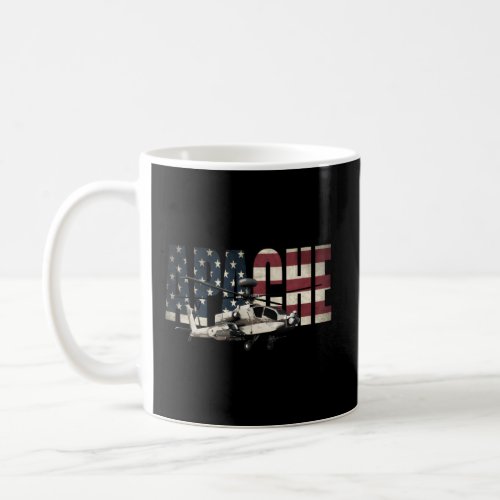 Ah_64 Ah64 Apache Helicopter Us American Flag Coffee Mug