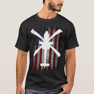 AH 64 Apache Airplane Color Vintage Flag T-Shirt