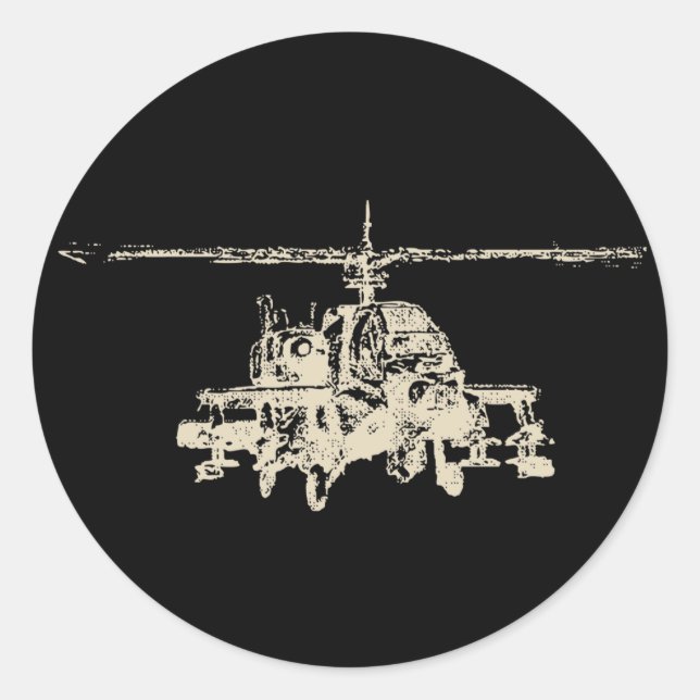 AH-64 Apache Classic Round Sticker (Front)