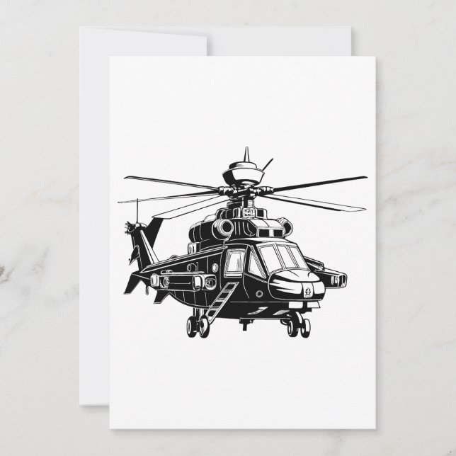 Ah 64 Apache Helicopter Invitation (Front)