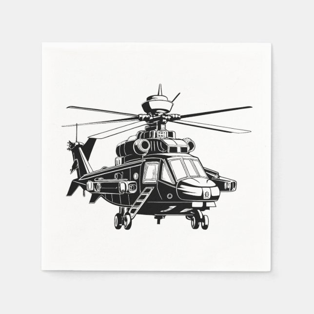 Ah 64 Apache Helicopter Napkins (Front)