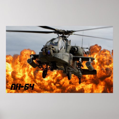 AH_64 APACHE HELICOPTER POSTER
