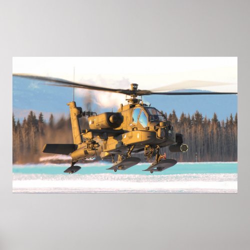 AH_64 Apache Helicopter Poster