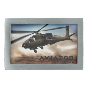 AH-64 Apache Helicopter Rectangular Belt Buckle