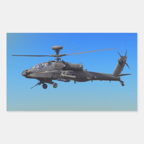 AH_64 Apache Helicopter Rectangular Sticker