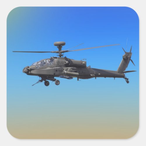 AH_64 Apache Helicopter Square Sticker