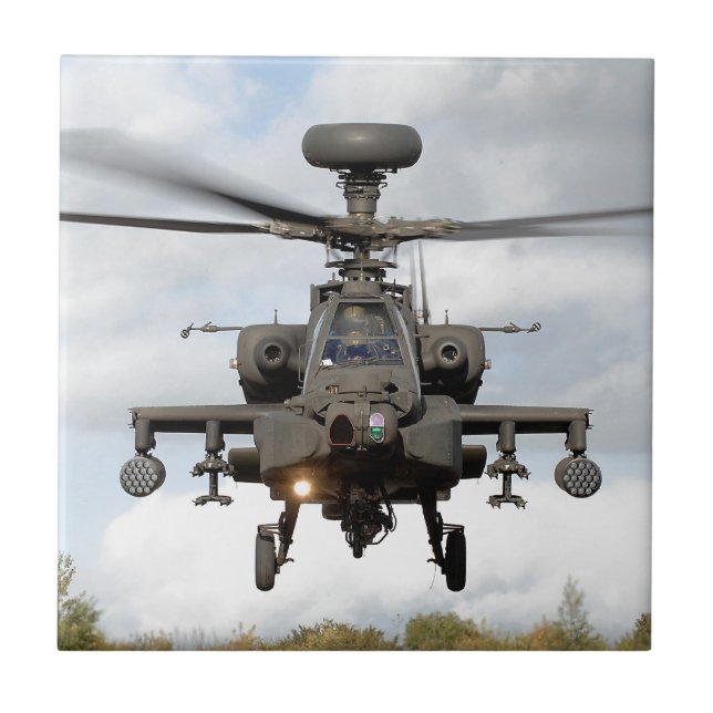 ah 64 apache longbow helocopter military ceramic tile (Front)