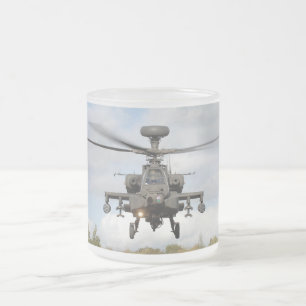 ah 64 apache longbow helocopter military frosted glass coffee mug