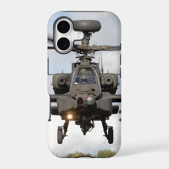 ah 64 apache longbow helocopter military iphone case (Back)