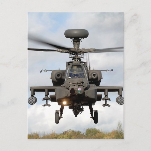 ah 64 apache longbow helocopter military postcard