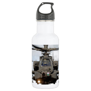 ah 64 apache longbow helocopter military stainless steel water bottle
