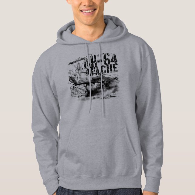 AH-64 Apache Men's Basic Hooded Sweatshirt (Front)