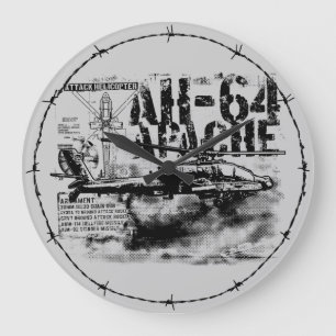 AH-64 Apache Round (Large) Wall Clock