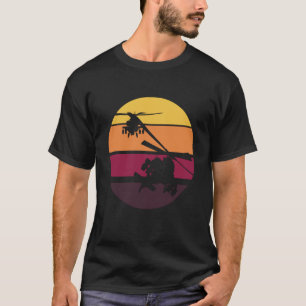 AH 64 Apache Silhouetted by the Sunset T-Shirt