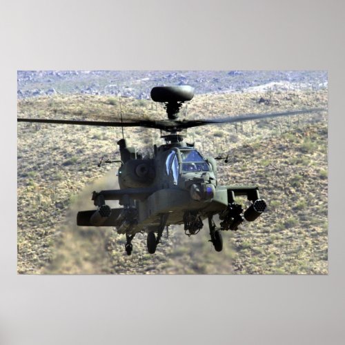 AH_64D Apache Helicopter Poster
