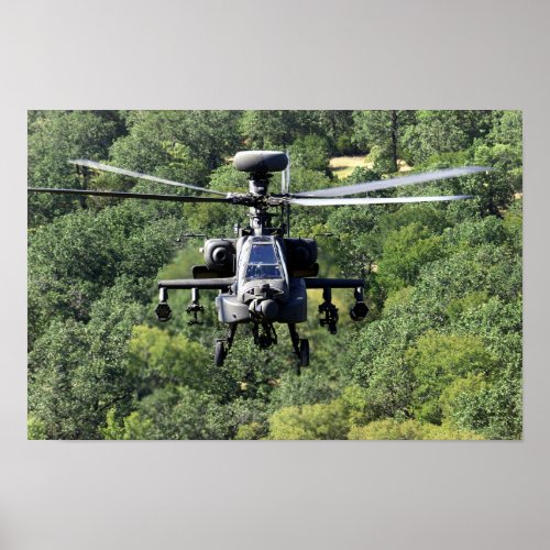 AH_64D Apache Helicopter Poster