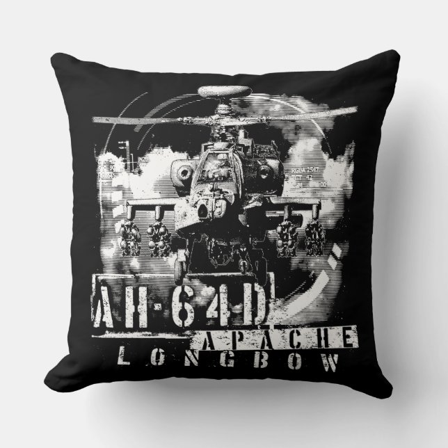 AH-64D Apache Longbow Throw Pillow (Front)