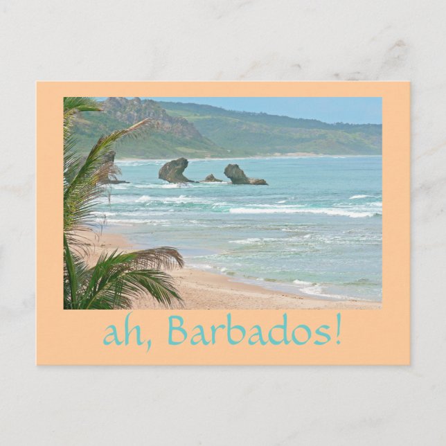 "ah, Barbados!" postcard (photog. seascape) (Front)