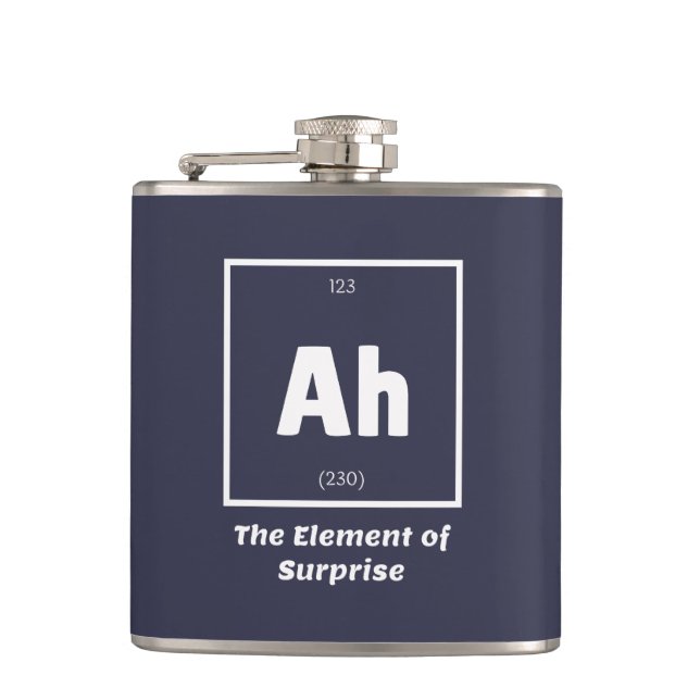 Ah Element of Surprise Chemistry Science Funny Flask (Front)