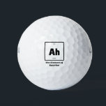 Ah Element of Surprise Chemistry Science Funny Golf Balls<br><div class="desc">Ah Element of Surprise Chemistry Funny This is a great gift for the Chemistry teacher or Chemistry lover in your life. Anyone you know who has studied the Periodic Table of Elements will appreciate this joke. This science style dad joke is sarcastic in a simple black and white design and...</div>
