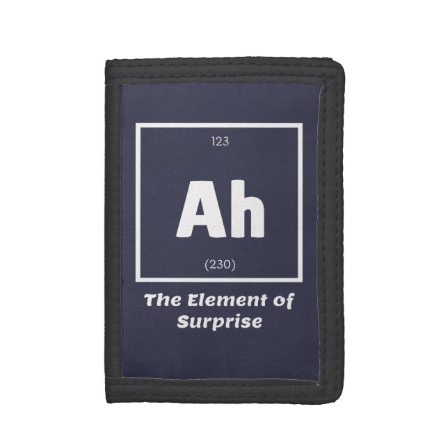 Ah Element of Surprise Chemistry Science Funny Trifold Wallet (Front Vertical)