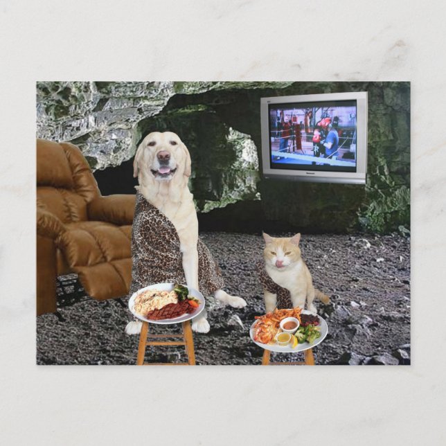 Ah! Everything tastes better in the man cave. Postcard (Front)