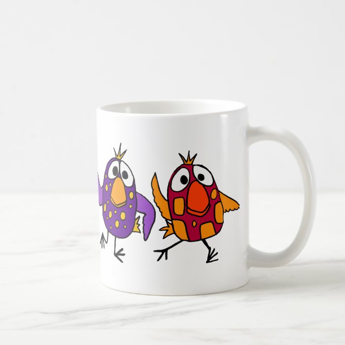 AH  Hilarious Dancing Birds Cartoon Mug