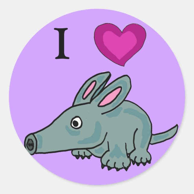AH- I love Aardvarks Stickers (Front)