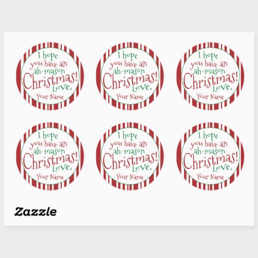 Ah Mason Jar Christmas Gift Wide Mouth Label | Zazzle