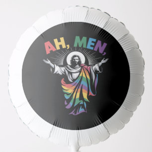 Ah Men Funny LGBT Gay Pride Balloon