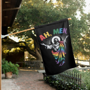 Ah Men Funny LGBT Gay Pride House Flag