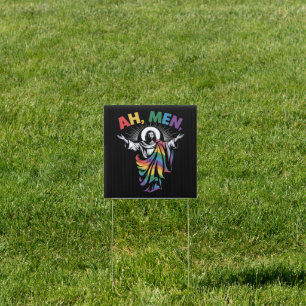 Ah Men Funny LGBT Gay Pride Sign