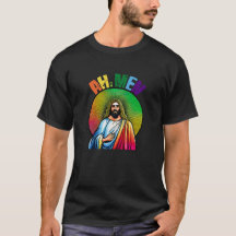 Ah,Men Jesus Christ LGBTQ Rainbow Colors Christian