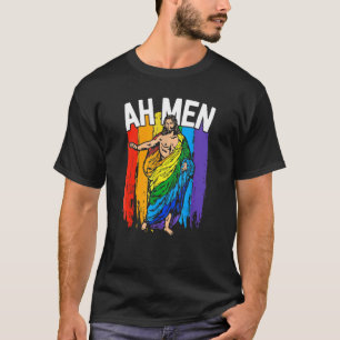 Ah Men  Lgbt Jesus Rainbow Christian T-Shirt