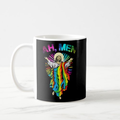 Ah Men Rainbow Gay Jesus Christian LGBT Pride Coffee Mug