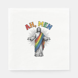 Ah Men Rainbow Religious Vintage Napkins
