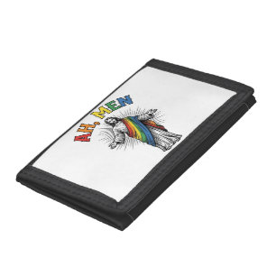 Ah Men Rainbow Religious Vintage Trifold Wallet