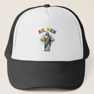 Ah Men Rainbow Religious Vintage Trucker Hat