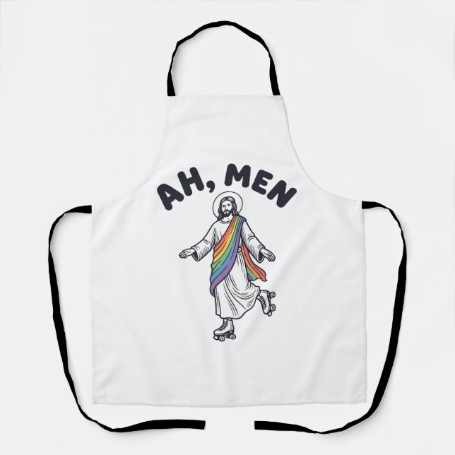 Ah Men Roller Skating Faith Vector Design_1 Apron (Front)