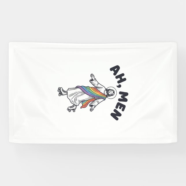 Ah Men Roller Skating Faith Vector Design_1 Banner (Horizontal)