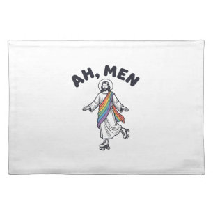 Ah Men Roller Skating Faith Vector Design_1 Cloth Placemat
